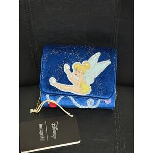 Loungefly Disney PeterPan TinkerBell Sassy Button Pixie Dust Zip Snap Wallet NWT